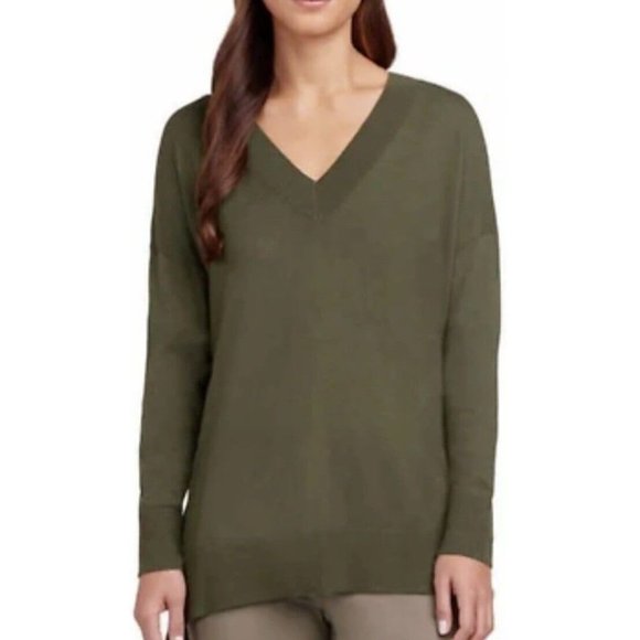 NWT Matty M Women's V-Neck Long Sleeve Sweater Top Olive Size S $60 TT017 - Picture 1 of 2